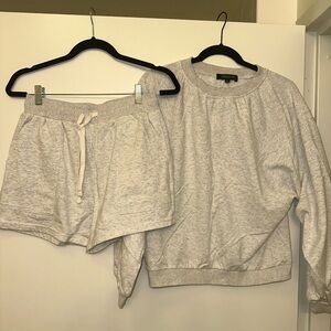 Gray Sweatshirt and Shorts Set